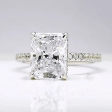 Load image into Gallery viewer, Moissanite Solitaire Engagement Rings 2/3/4ct Radiant Cut D Color Solid 925 Sterling Silver
