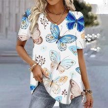 Load image into Gallery viewer, 3D Butterfly Printed Short Sleeve T-shirt Korean Style Women&#39;s Clothes
