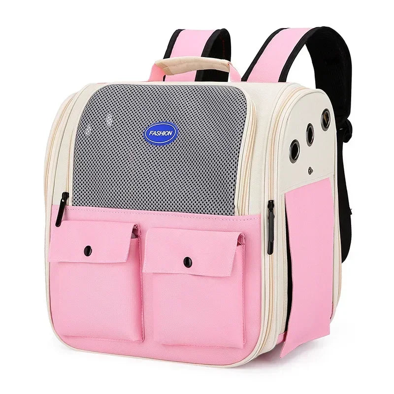 Pet Backpack Expandable Carrier Bag Portable Cat Small Dogs Outdoor Carrier Foldable Ventilated Design Large Cat Dog Backpack