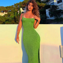 Load image into Gallery viewer, Summer Women Spaghetti Strap Sheath Dress Lady Sexy Sleeveless Backless Solid Color Bandage Bodycon Sheath Dress
