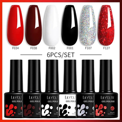 6PCs/Set Thermal Gel Nail Polish Set Winter Temperature Changing Gel Nail Set Semi Permanent Soak Off Nail Art Kit - Shop & Buy