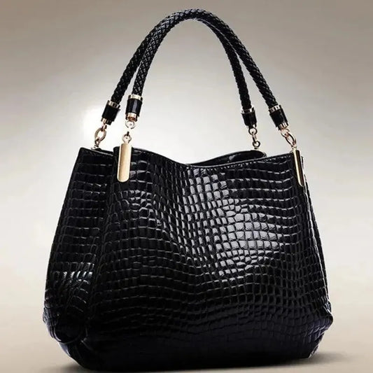 Women's Bag Large Capacity Tote Daily Commute Women's Shoulder Bag Crocodile Print Bright Face Handbag - Shop & Buy