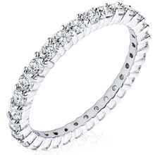 Load image into Gallery viewer, 2mm Moissanite Wedding Band Rings for Women 925 Sterling Silver 1ct Full Eternity Bands
