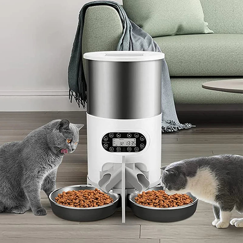 Smart APP Cat Feeder Cat Timing Feeder With Double Meal Pet Dog Food Automatic Dispenser Suitable Small Cats Dogs Remote Feeding