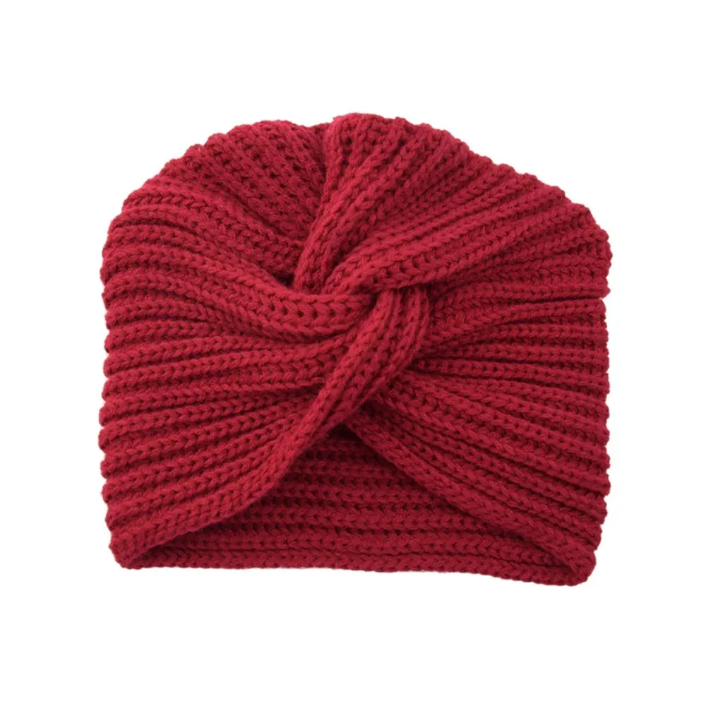 Women's Knitted Turban Hat Bohemia Cashmere Cross Wrap Head Lndian  Wool   Bonnet Turbante Cap - Shop & Buy