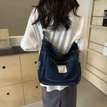 Load image into Gallery viewer, Retro Minimalist Denim Bag New Super Cool Versatile Single Shoulder Women&#39;s Bag Large Capacity Commuting Crossbody Bag
