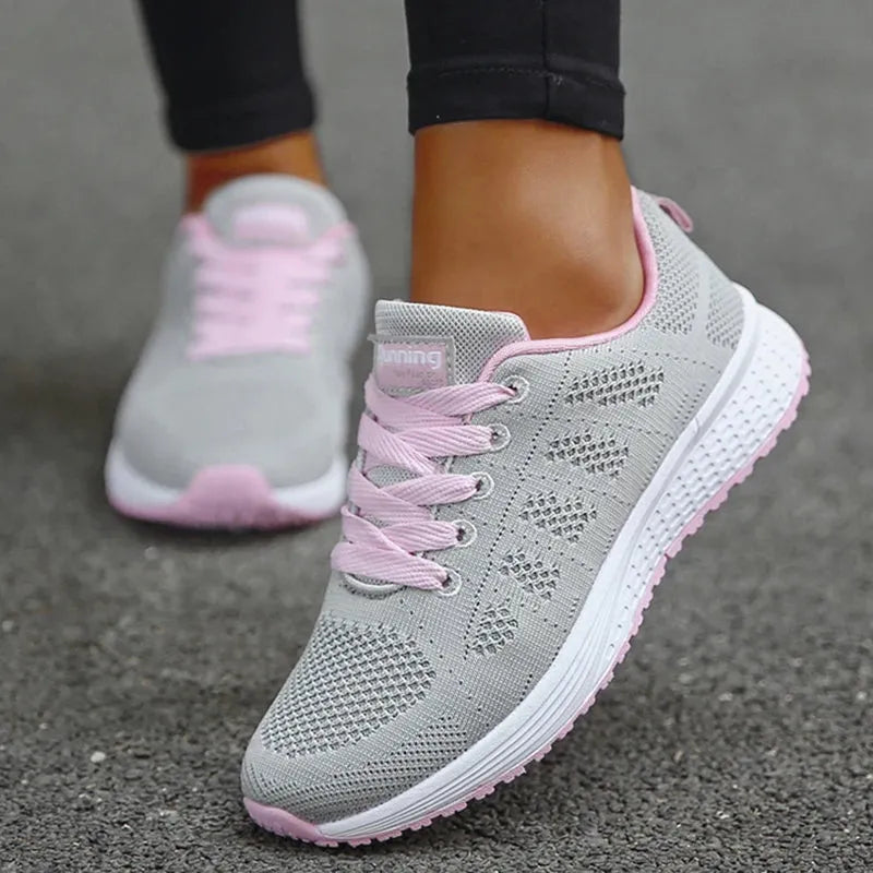 Women's Sneakers New Fashion Breathable Solid Color Walking Sneakers - Shop & Buy