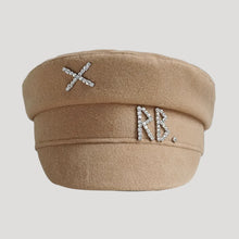 Load image into Gallery viewer, Autumn Winter Newsboy Caps Women Wool Diamond Letter Caps Baker Boy Cap
