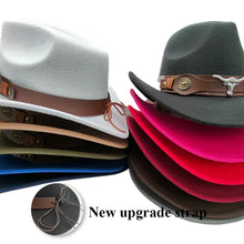 Load image into Gallery viewer, New Western Hat Men Women Cowboy Style Leather Hats Wool Chapeu Western Gentleman South States
