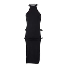 Load image into Gallery viewer, Long Skirt Hot Girl Off Shoulder Solid Cut Out Dress Sexy Sleeveless Crew Neck Split Thigh Bodycon Dress
