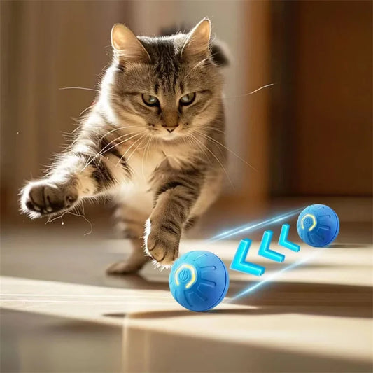 Smart Dog-Cat Toy Ball Electronic Interactive Pet Toy Moving Ball USB Automatic Moving Bouncing for Puppy Birthday Gift Cat Products