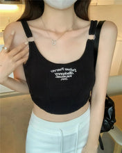 Load image into Gallery viewer, Women Sexy Crop Tops Letter Printing Crop Tops Sleeveless Vest Summer Tops
