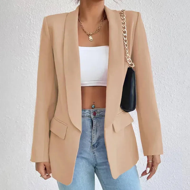 Women's Jacket Outerwears Solid Color Loose Fit Suit Jacket Temperament Commuting Spring Summer Thin Clothing - Shop & Buy