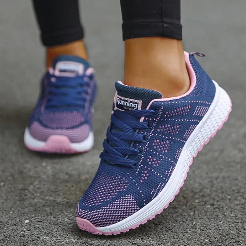 Women's Sneakers New Fashion Breathable Solid Color Walking Sneakers - Shop & Buy