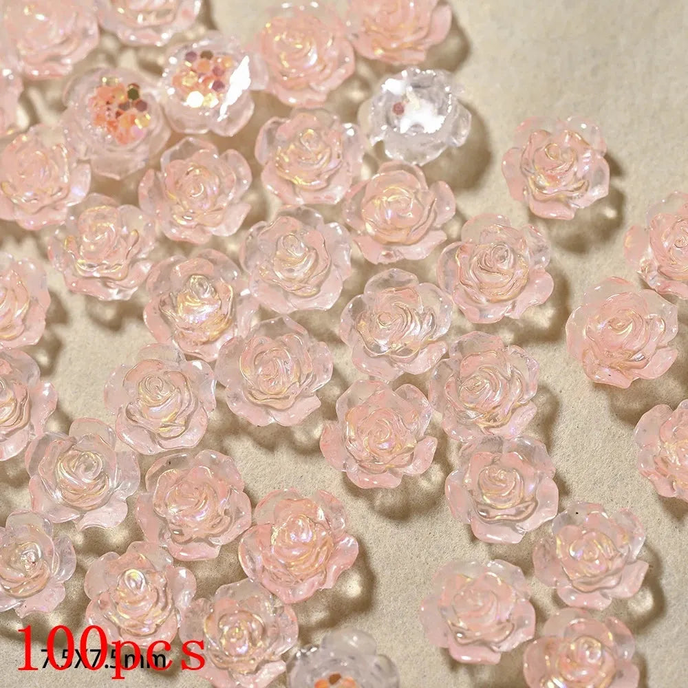 500-600pcs Bow Flower Nail Art Resin Decorations Mix Shapes Nail Charms Press on Manicure Supplies - Shop & Buy