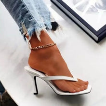 Load image into Gallery viewer, Stylish Women&#39;s Heel Flip Flops Black High Heels White Sandals Women Mules Slippers Ladies Summer Shoes
