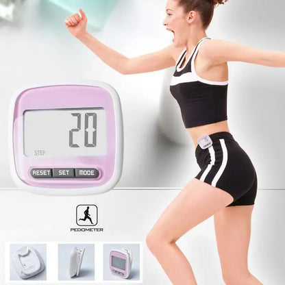 3D Walking Pedometer Waterproof Multifunctional Sports Calorie Counting LCD Display Fitness Equipment