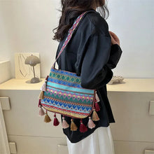 Load image into Gallery viewer, Crossbody Bag with Tassels Vintage Canvas Shoulder Bag for Women Girl Handbag Casual Tote Large Capacity Fashion Bag
