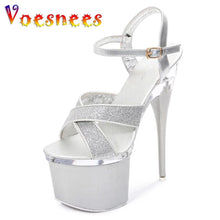 Load image into Gallery viewer, Women Platform Ankle Strap Sandals Sexy 18CM Ultra High Heels Fashion Nightclub Stripper Shoes
