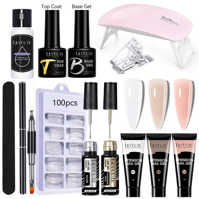 Nail Gel Set 6W LED Lamp Full Manicure Set Vernis Semi Permanent Quick Extension Nail Kit Gel Set For Nails Tool Kit - Shop & Buy