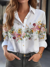 Load image into Gallery viewer, Women&#39;s Shirt &amp; Blouses Elegant Flower Shirt 3D Print High Quality Long Sleeve Fashion
