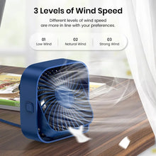 Load image into Gallery viewer, Mini Portable Fan,USB Desk Fan Table,Quiet 3 Speed Wind Personal Fan 360°Rotatable Head Standing Fans
