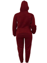 Load image into Gallery viewer, Plus Size Two Piece Sets Money Letter Print Kangaroo Pocket Tracksuit Set
