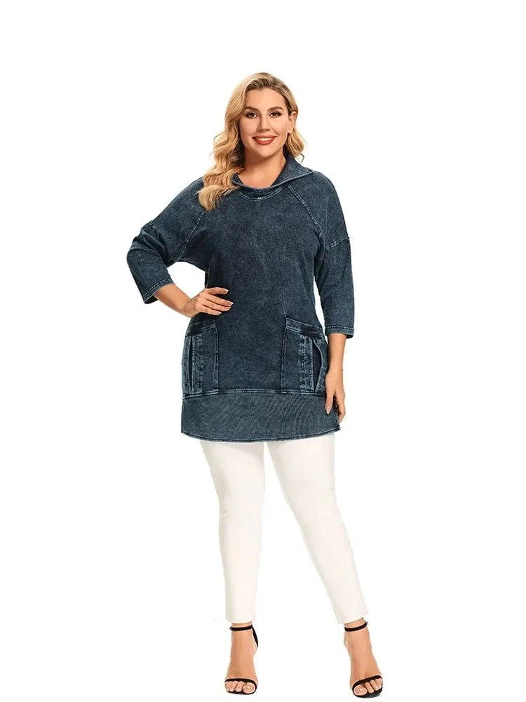 Women's Plus Size  Denim Jacket Casual Long Style Slim Denim Jacket for Woman - Shop & Buy