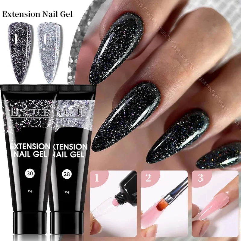 15ml Nail Extension Gel Set With UV Lamp Full Manicure Set Slip Solution Nail Art Quick Extension Gel Tool Set - Shop & Buy