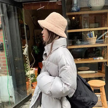 Load image into Gallery viewer, Winter Warm Solid Color Bucket Hat Men and Women Thickened Lamb Wool Simple Solid Color Casual Panama Bob Cap
