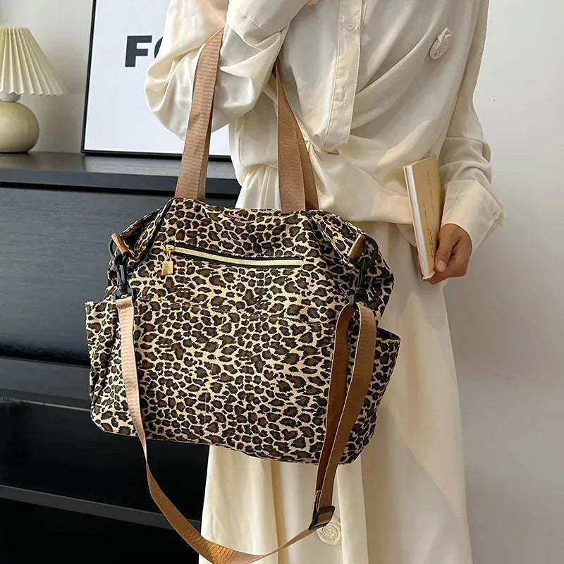 Women's New  Shoulder Bag Leopard Print Casual Shopping Bag Large Capacity European and American Fashion - Shop & Buy