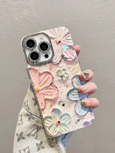 Load image into Gallery viewer, Luxury Flowers Glitter Laser Phone Case For iPhone 16 Pro Max 15 14 Plus 13 12 11 Diamond Soft Shockproof Lens protection Cover
