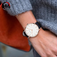 Load image into Gallery viewer, Quartz Movement Brown Leather White Dial Women Top Brand Luxury Waterproof Watch
