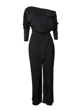 Load image into Gallery viewer, Elegant Jumpsuits for Women Spring New Plain Elegant Office Lady Loose Ruched Cold Shoulder
