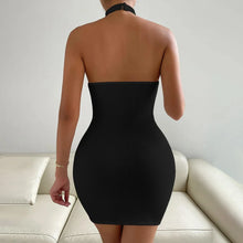 Load image into Gallery viewer, Sexy Halter Short Club Dress Ladies Summer Sleeveless Bodycon Dress Women Evening Party Tight Dresses Clubwear
