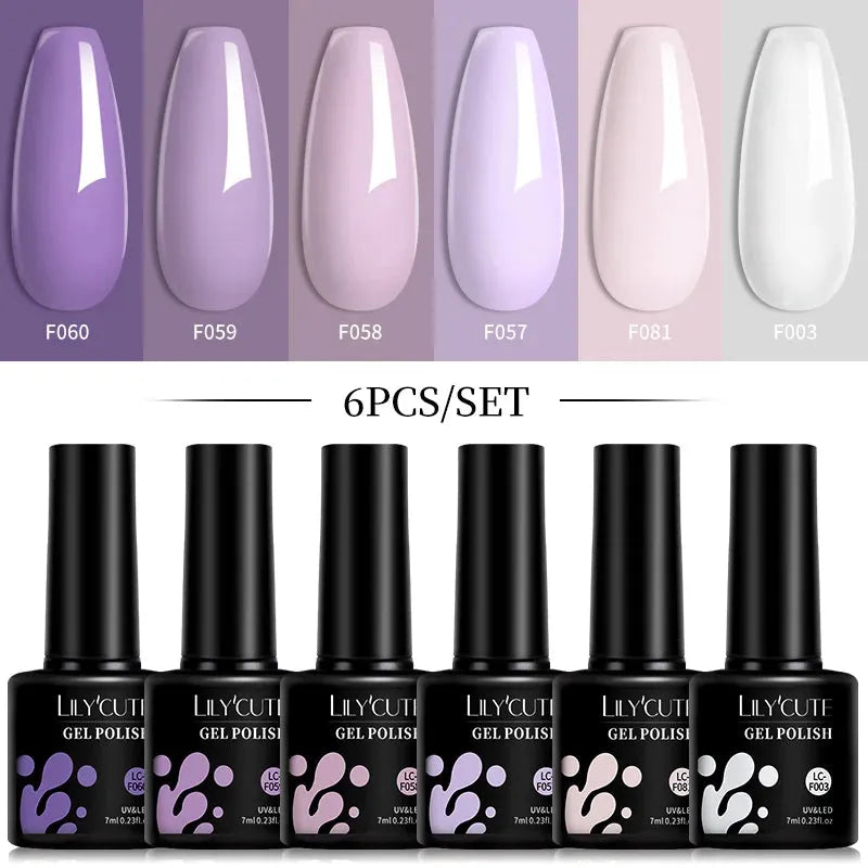 6Pcs/Set Fluorescent Neon Colors Gel Nail Polish Set Vernis Semi Permanent Soak Off UV Nail Art Gel for Home Nails DIY - Shop & Buy