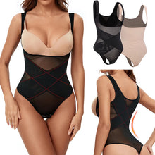 Load image into Gallery viewer, Thongs Bodysuit Shapewear Women Tummy Control Slimming Body Shaper Criss Cross Mesh Underwear Flat Belly Underbust Waist Trainer
