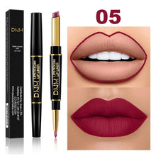 Load image into Gallery viewer, 2 In 1 Matte Lipstick Pencil Double Head Lip Liner Pen Red Nude Long Lasting Waterproof
