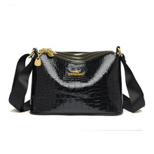 Load image into Gallery viewer, Luxury Crocodile Texture Women&#39;s Bag with Three-Layer Golden Zippers and Convenient Wide Shoulder Strap Kangaroo Bag
