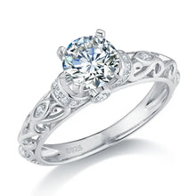 Load image into Gallery viewer, Vintage Style Moissanite Engagement Rings For Women Total 1.17ctw 925 Sterling Silver
