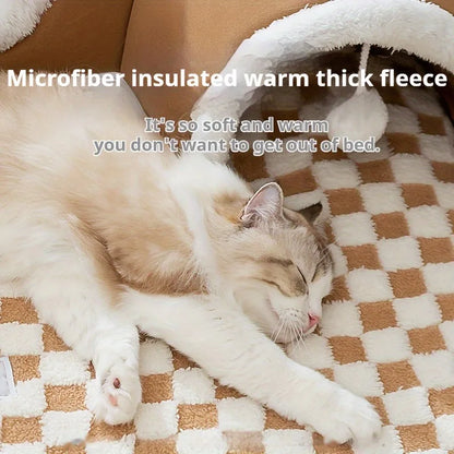 Cats Pet Products Warm Supplies Christmas Goods for Winter Basket Houses Habitats Kitten Accessory Bed Dog All Things Mat Beds