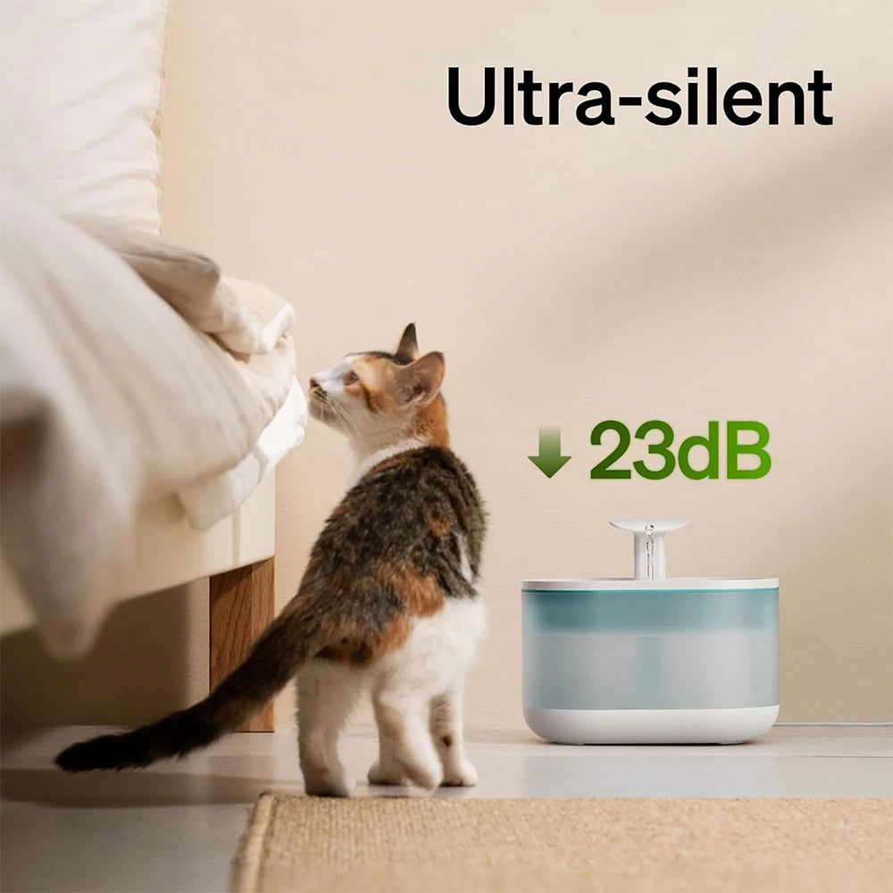 2.1L Automatic Cat Water Fountain, Ultra Quiet Pet water dispenser for Cats dogs,Two Flow Modes Drinking Fountain Cat Accessories