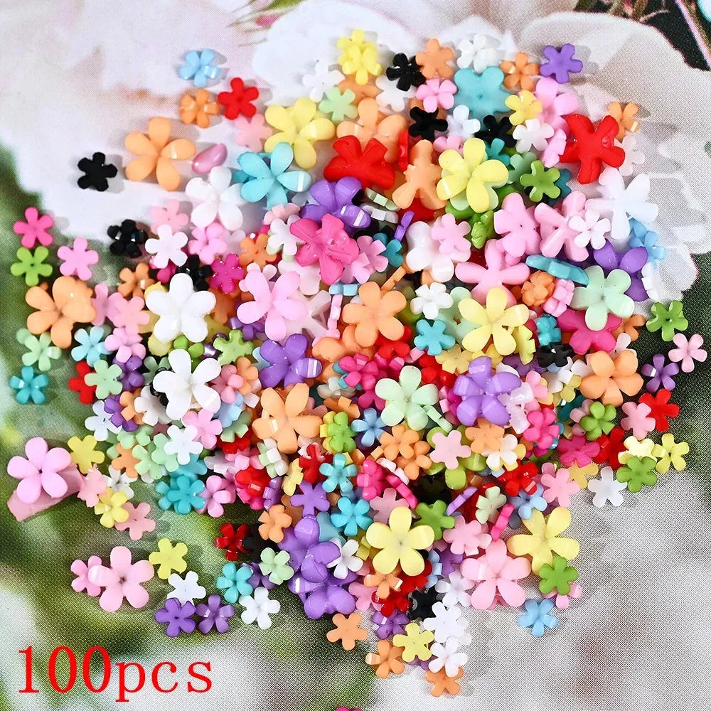 500-600pcs Bow Flower Nail Art Resin Decorations Mix Shapes Nail Charms Press on Manicure Supplies - Shop & Buy