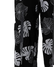 Load image into Gallery viewer, Summer Suit Women Solid Cut-out Tank Top &amp; Tropical Print Split Wide Leg Pants Set
