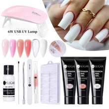 Load image into Gallery viewer, 15ml Quick Extension Gel Nail Polish Set Kits 6W UV LED Lamp Acrylic Construction Building Fingertips Tool Manicure Kit
