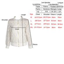 Load image into Gallery viewer, Women Summer Lace Jacket Coat New Hollow Out Breathable Bomber Jacket Solid Thin Lace Long Sleeve
