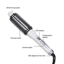 Load image into Gallery viewer, Professional Hair Curler Curling Iron Tourmaline Ceramic Hot Brush Hair Straightening Brush
