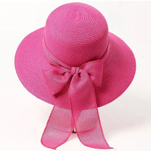 Load image into Gallery viewer, New Summer Sunscreen Hat Bowknot Straw Hat for Women Fashion Wide Brim Sunhat Beach Cap
