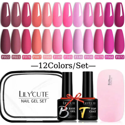 12PCs 7ml Spring Macaron Nail Gel Polish Set Semi Permanent UV Gel For Manicure Soak Off Gel Nail Polish Kit Varnishes - Shop & Buy