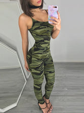 Load image into Gallery viewer, Summer Printed Camouflage Camisole Jumpsuit Fashion Sexy Long Pants Casual Tight Fitting Clothes
